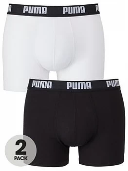 Image of Puma 2 Pack Basic Boxer Shorts - Black/White, Size S, Men
