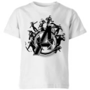Image of Avengers Endgame Hero Circle Kids T-Shirt - White - 5-6 Years