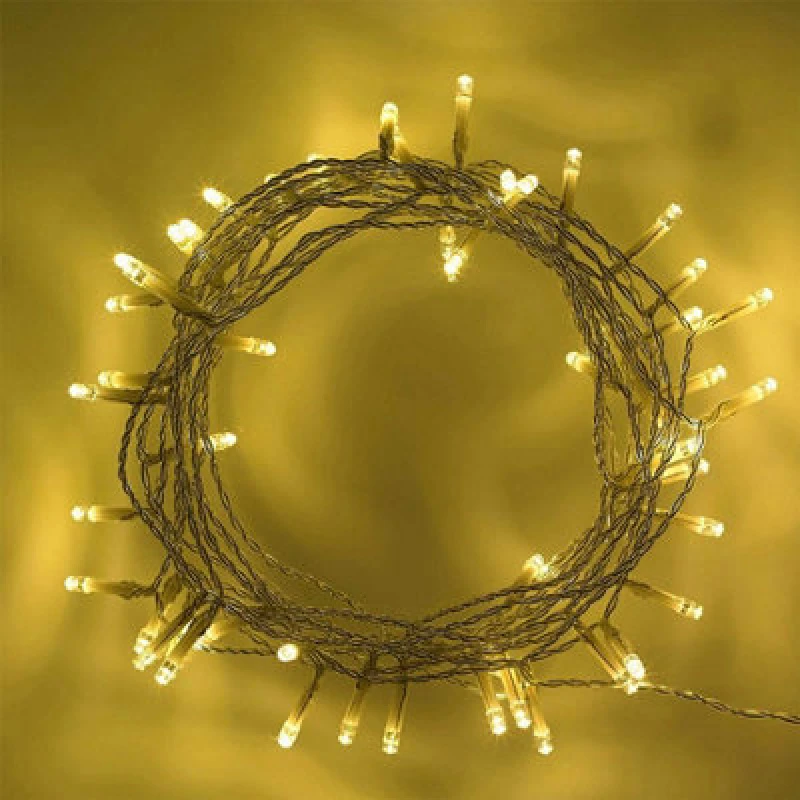 Image of Shatchi 80 Warm White LED Lights Clear Cable Battery Operated Fairy String Christmas Tree