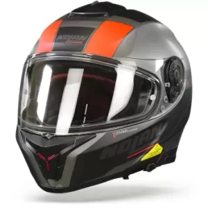 Image of Nolan N80-8 Mandrake N-Com 47 Flat Lava Grey Red M