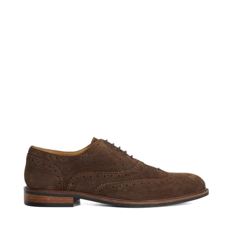 Image of Dune London Mens Baltics Suede Brogues Brown Suede male 6 (40)