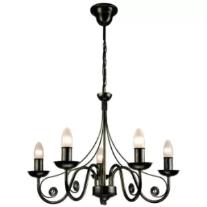 Image of Donato Chandeliers With Fabric Shades, Black, 5x E27