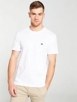 Image of Lacoste Sportswear Small Logo T-Shirt - White, Size 6, Men