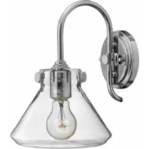 Image of Loops - Wall Light Retro Clear Triangular Round Glass Shade Chrome LED E27 100W