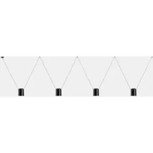 Image of Attic Aluminum pendant matt Black 4 bulbs 75cm