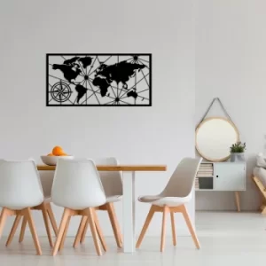 Image of World Map Small 2 Black Decorative Metal Wall Accessory