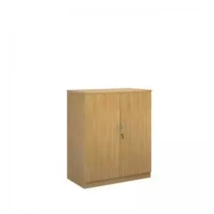 Image of Deluxe double door cupboard 1200mm high with 2 shelves - oak