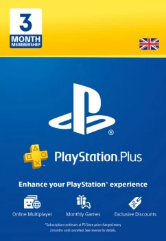 Image of PS Plus 3 Month Subscription - Digital Code - UK account
