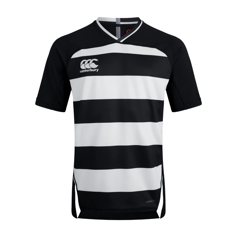 Image of Canterbury Canterbury Men Evader Hooped Vapodri Jersey in Black Size: 2X-large Black XXL Male 5063806447221