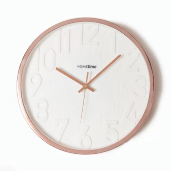 Image of HOMETIME Copper Wall Clock with 3D Arabic Dial - 35cm