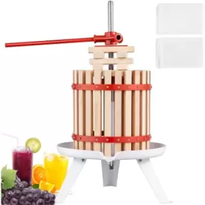 Image of VEVOR ZGJ006-W 6L Solid Wood Basket Manual Fruit Wine Press Juicer
