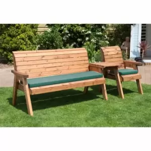 Image of Charles Taylor Four Seat Straight Companion Set with Cushions, Green