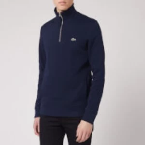 Image of Lacoste Mens 1/4 Zip Sweatshirt - Navy - 3/S