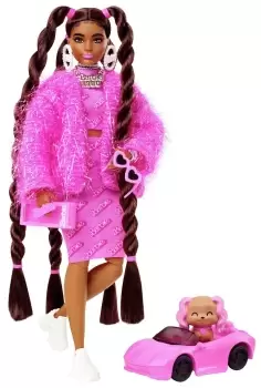 Image of Barbie Extra Doll in Retro 1980's Logo Print - 29cm