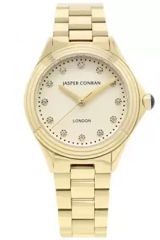 Image of Ladies Jasper Conran London 32mm Watch with a Champagne Dial and a Gold Metal bracelet J1B1320111