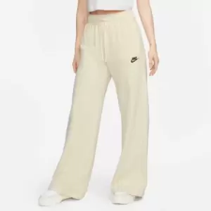 Image of Nike Nsw Club Fleece Mr Wide Pant Womens, Coconut Milk/Black, Female, Track Pants, FB2727-113