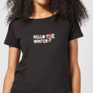 Image of Hello Winter Womens T-Shirt - Black - 5XL