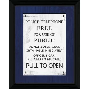 Image of Doctor Who Tardis Sign Framed Photographic Print
