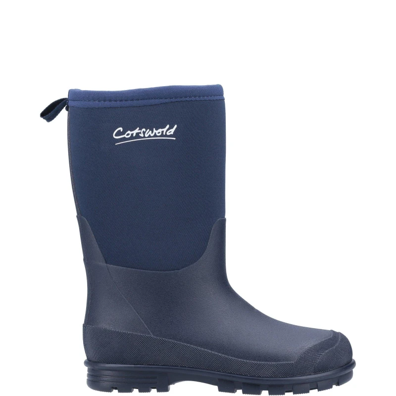 Image of Cotswold Hilly Neoprene Childrens Wellington Boot Navy male UK2 EU34