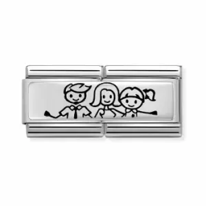 Image of Nomination Classic Silver Family with Daughter Double Charm