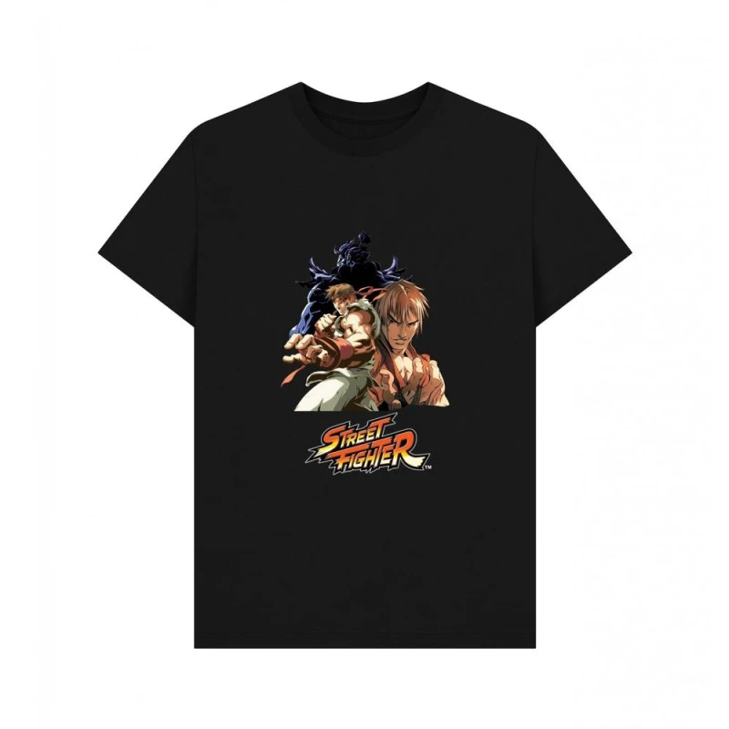 Image of Street Fighter Mens Group Pose T-Shirt in Black Size: Small Black Male S