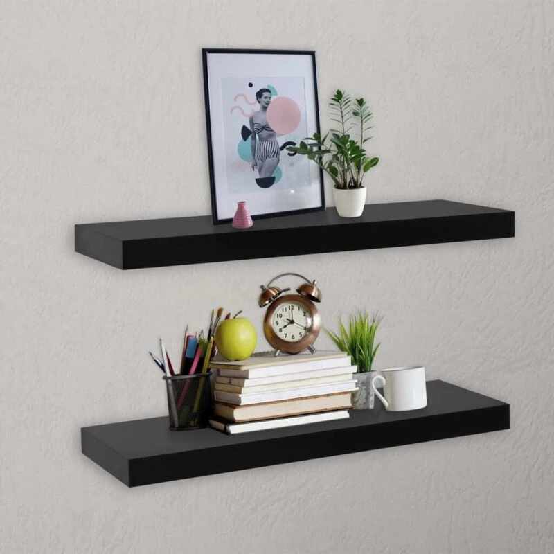 Image of VIDAXL Floating Wall Shelves 2 pcs Black 60x20x3.8cm Vidaxl 288201
