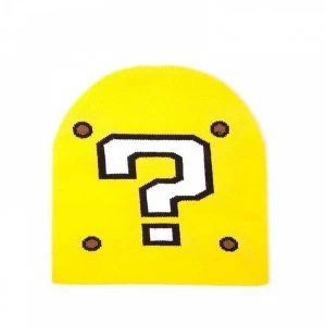 Image of Nintendo Super Mario Bros. Question Mark Cuffless Beanie - Yellow