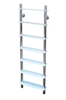 Image of Splash' - Wall Mounted Glass Bathroom Storage Shelves - White