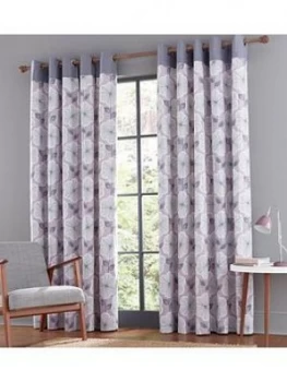 Image of Catherine Lansfield Retro Floral Eyelet Curtains