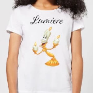 Image of Disney Beauty And The Beast Lumiere Womens T-Shirt - White - 5XL