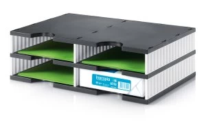 Image of Styrodoc Duo Base Unit 4 Compartments BK Base WH Sides