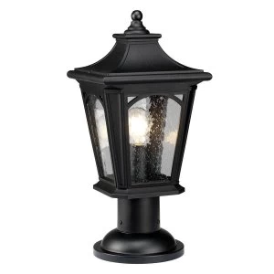 Image of 1 Light Medium Pedestal Lantern - Mystic Black Finish, E27