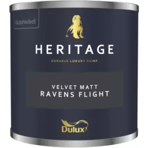 Image of Dulux Heritage Velvet Matt Ravens Flight Matt Emulsion Paint 125ml