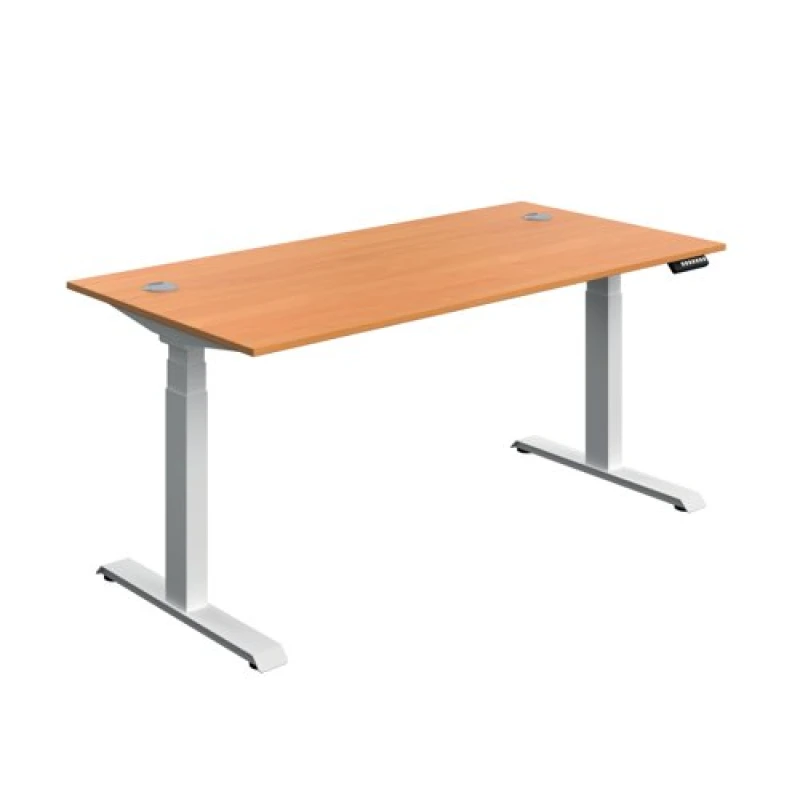 Image of Serrion Dual Motor Sit/Stand Desk 1600x800x630-1290mm Beech/White KF800344