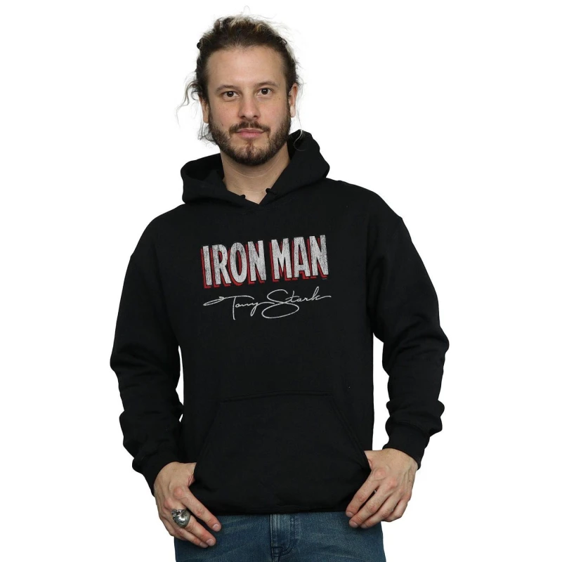 Image of Marvel Marvel Men Iron Man AKA Tony Stark Hoodie in Black Size: Small Black S Male 5059114864126