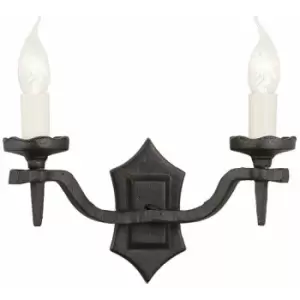 Image of Loops - Twin Wall Light Sconce Double Wrought Iron Black LED E14 60W Bulb