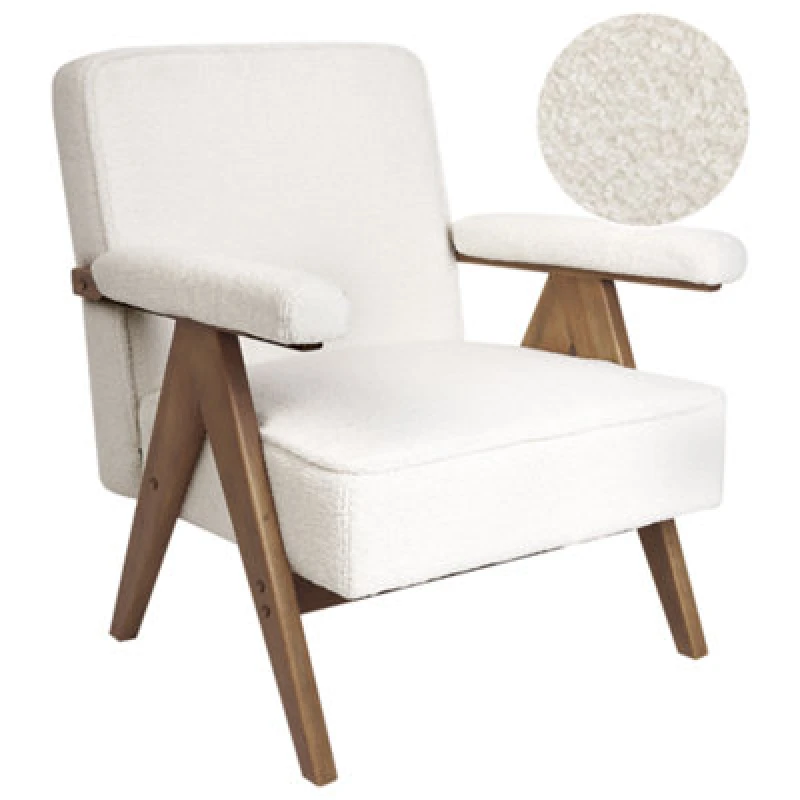 Image of Beliani Armchair Evje Boucle Off-White