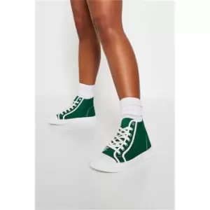 Image of I Saw It First Green Contrast Detail High Top Trainers - Green