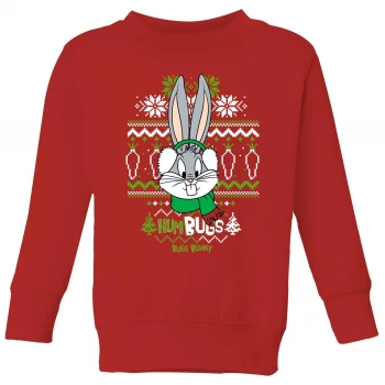 Image of Looney Tunes Bugs Bunny Knit Kids Christmas Sweatshirt - Red - 9-10 Years