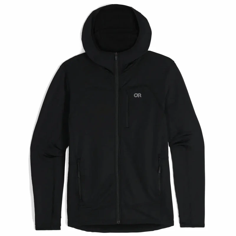 Image of Full zip fleece hoodie Outdoor Research Vigor Grid Noir Male S