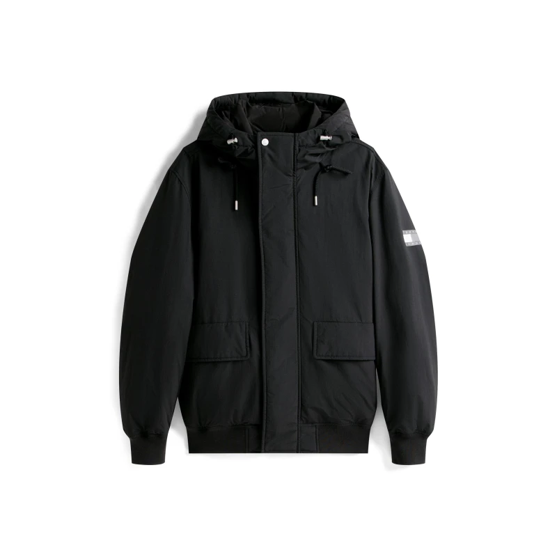 Image of Tommy Jeans Mens TJ City Bomber Jacket Black male S