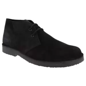 Image of Roamers Mens Real Suede Round Toe Unlined Desert Boots (8 UK) (Black)
