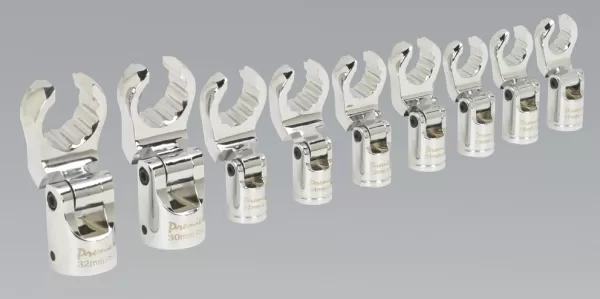 Image of Genuine SEALEY AK5985 Flexible Crow's Foot Spanner Set 9pc 1/2Sq Drive Metric