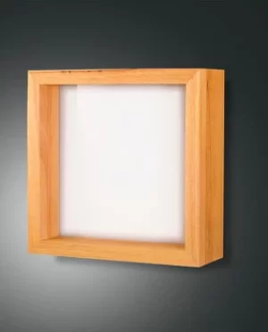 Image of Window Integrated LED Wall Light Oak Glass