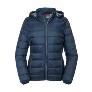 Image of Russell Womens/Ladies Hooded Nano Padded Jacket (M) (French Navy)