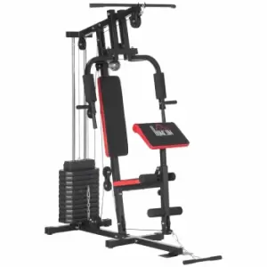 Image of Homcom Multi Home Gym Machine With 66Kg Weights Red