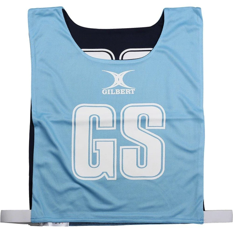 Image of Gilbert Reversible Netball Bibs Sky/Navy unisex Medium