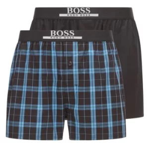 Image of Hugo Boss 2 Pack Boxers Blue/Black Size L Men