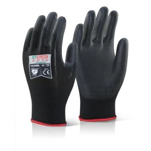 Image of Click2000 Pu Coated Gloves Black M Ref PUGBLM Pack 100 Up to 3 Day