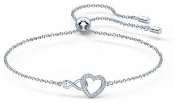 Image of Swarovski Infinity Heart Bracelet Rhodium Plated Jewellery